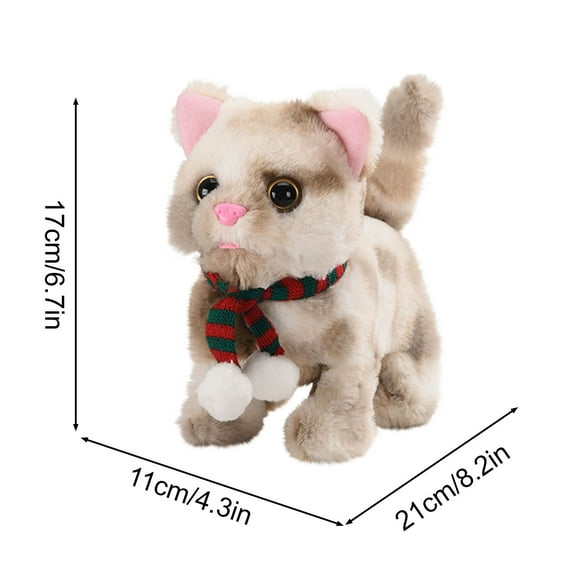 OAVQHLG3B Interactive Ragdoll Cat,Electric Plush Toy, Pet Cat,Robot Cat with Walking/Nodding/Tail Wagging/Barking, Present Gift for Girls Boys