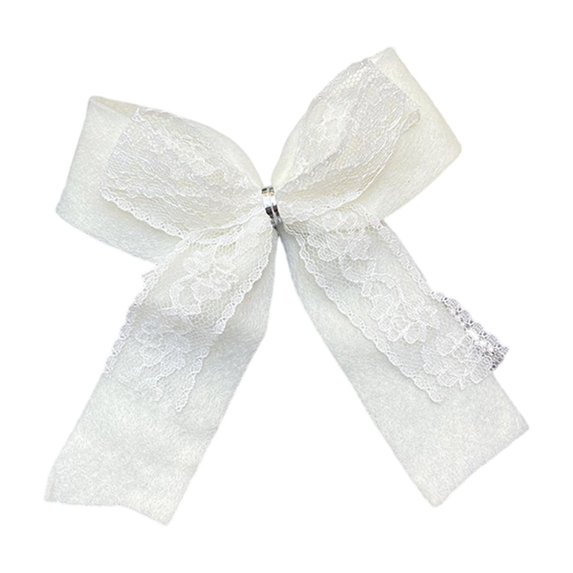 OAVQHLG3B Lace Bows 5.1 Inch Rustic Burlap Bows for Christmas Tree Decorations, Vintage White Lace Wedding Bows Wreath Bows Gift Bows