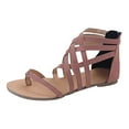 thumbnail image 1 of OAVQHLG3B Ladies Flat Sandals Zipper Open Toe Slippers Roman Shoes Summer Beach Sandals, 1 of 4