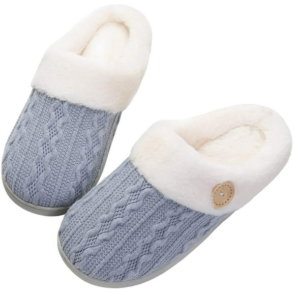 OAVQHLG3B Ladies Memory Foam Slippers Non-slip Rubber Bottom Ladies Home Slippers Warm Plush Lining Bedroom Comfortable Home Shoes