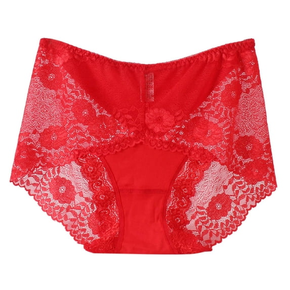 OAVQHLG3B Ladies Transparent Lace Panties Big Size Cotton Hollow Breathable Quality