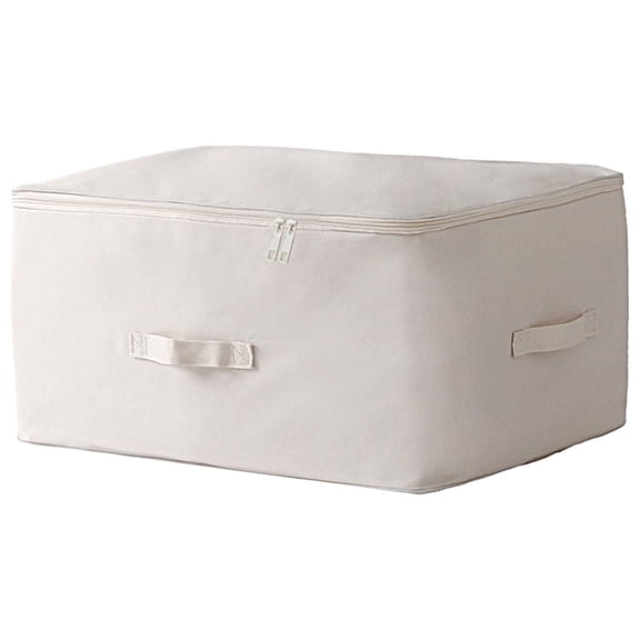OAVQHLG3B Large Canvas Comforter Storage Bags Closet Organizer For Clothes Sweater Clothes Organizer With Dual Zipper Four Carrying Handles