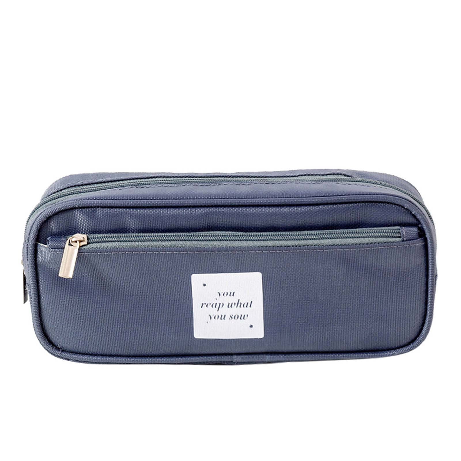 Large Canvas Pencil Pouch With Zipper - Natural —