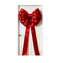 OAVQHLG3B Large Christmas Door Garland with Big Bow, 70.86x35.43in, Holiday Decoration, Door Drape, for Party Decor, Indoor Use