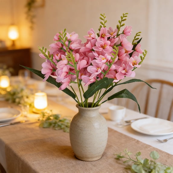 OAVQHLG3B Long Stem Artificial Delphinium Flowers 20.4'' Hyacinth Artificial Flower Silk Flowers for Wedding Party Table Centerpieces Home Decor(Pink)