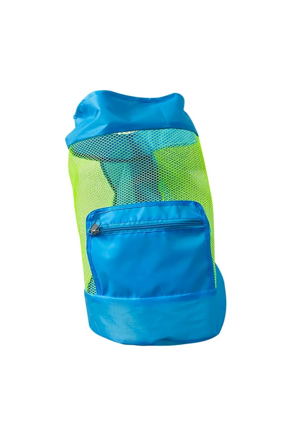 OAVQHLG3B Mesh Beach Polyester Toy Storage Tote Bag, Blue