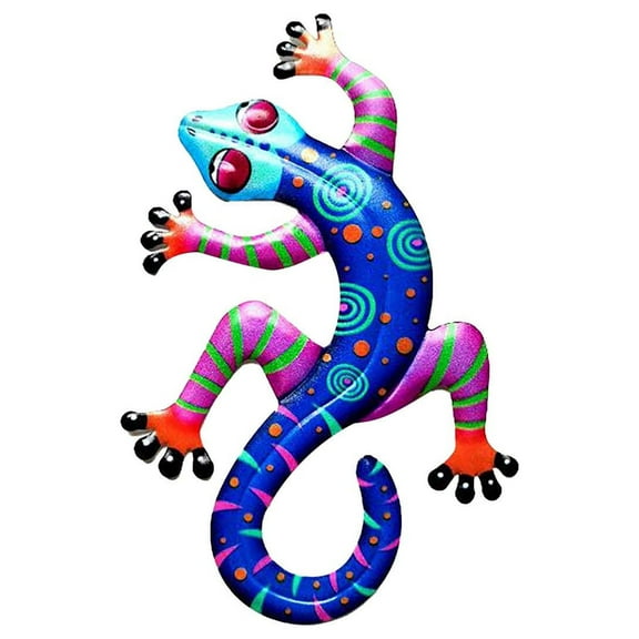 OAVQHLG3B Metal Geckos Inspirational Wall Art, Mexican Outdoor Wall Decor with Shaking Head, Lizard Wall Sculptures & Statues for Farmhouse, Porch, Patio, Lawn, Fence, Backyard