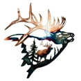 thumbnail image 1 of OAVQHLG3B Metal Wall Art Decor Collections, Strange Elk Deer Hunting & Trout Fishing Scene Artist's Home Decoration Sculpture for Living Room Bedroom Bathroom Decoration, 1 of 9