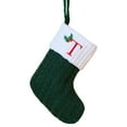 thumbnail image 1 of OAVQHLG3B Mini Green Knit Stocking,7.9 Inches Initial Alphabet EmbroideGreen Christmas Stocking,Family Fireplace Hanging Ornament Xmas Holiday Decor Gift-Letter T, 1 of 5