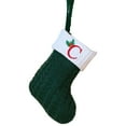 thumbnail image 1 of OAVQHLG3B Mini Green Knit Stocking,7.9 Inches Initial Alphabet EmbroideGreen Christmas Stocking,Family Fireplace Hanging Ornament Xmas Holiday Decor Gift-Letter C, 1 of 5