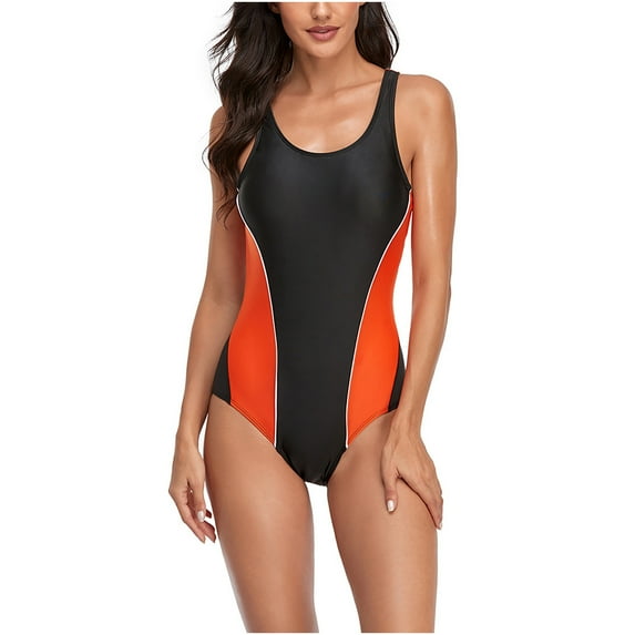 OAVQHLG3B One Piece Bathing Suit for Women One Piece Swimsuits Women's One-Piece Stripe Print Swimwear Swimsuit Bikini Swimming Beachwear