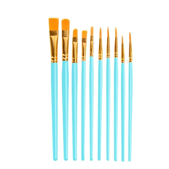 OAVQHLG3B 10 Pcs Paint Brushes Set, Round Pointed Tip Paintbrushes Nylon Hair Artist Acrylic Paint Brushes for Acrylic Oil Watercolor, Face Nail Art, Miniature Detailing and Rock Painting