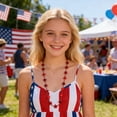thumbnail image 1 of OAVQHLG3B Patriotic Red White and Blue Star Necklaces,Bead Necklaces for Patriotic, Independence Day, Fourth of July Party, Parade, Decorations or Favors Red, 1 of 6