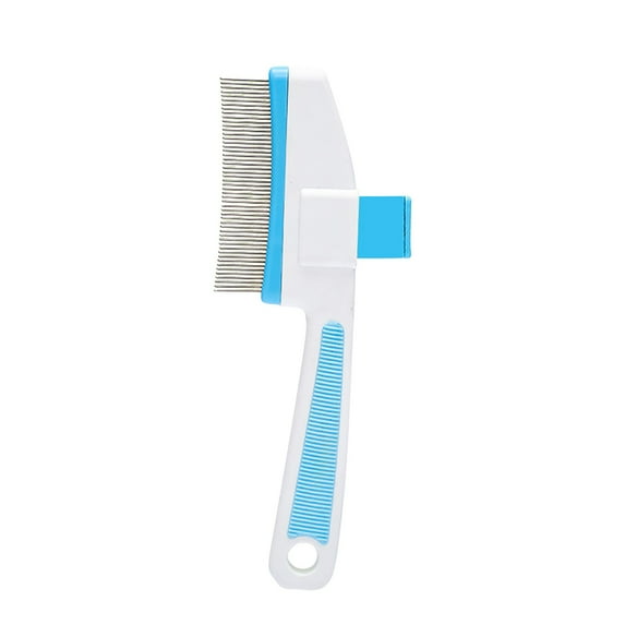OAVQHLG3B Pet Comb for Dogs & Cats with Long & Short Stainless Steel Metal Teeth for Shedding and Tangles, Self-Cleaning Pet Comb for Dogs and Cats