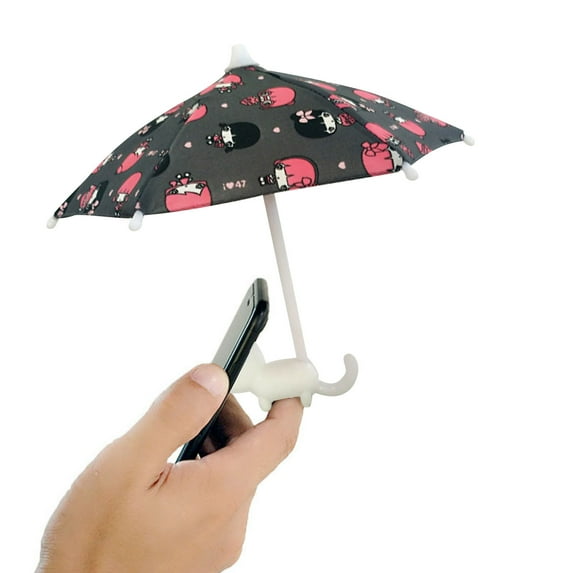 OAVQHLG3B Phone Umbrella for Sun Mini Umbrella for Phone with Universal Adjustable Piggy Suction Cup Stand, Outdoor Cell Phone Umbrella Sun Shade Anti-Glare