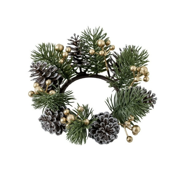 Clearance! Pillar Candle Rings Wreaths, Artificial Eucalyptus Leaves Mini Wreaths Greenery Boho Candleholders, Rustic Farmhouse Decorative Wreath for Easter Christmas Wedding Home Table Decor