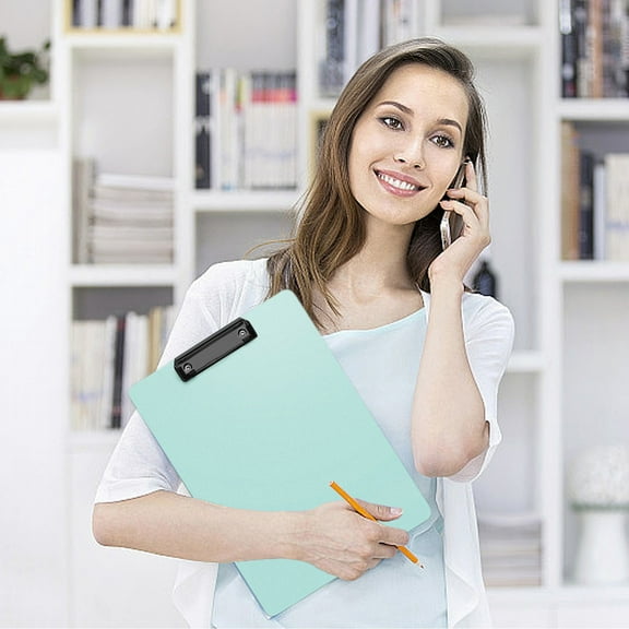 OAVQHLG3B Plastic Clipboard with Pen Holder, 8.8 x 12 Plastic Clip Boards with Low Profile Clip, Letter Size for Teacher, Office Supply