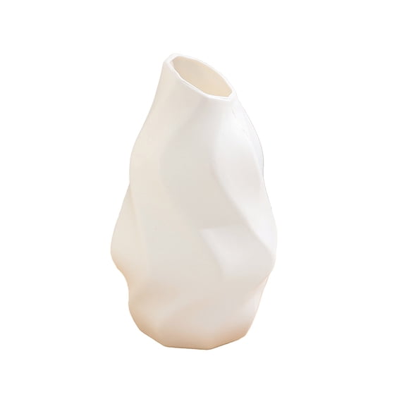 OAVQHLG3B Plastic Flower Vase,White Plastic Vase Minimalist Style Suitable for Modern Home Decoration Living Room Dining Table Centerpiece Wedding Birthday Gift Giving
