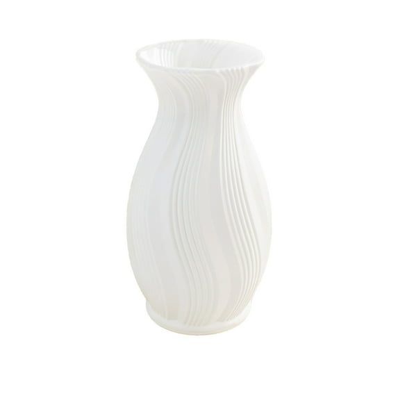 OAVQHLG3B Plastic Flower Vase,White Plastic Vase Minimalist Style Suitable for Modern Home Decoration Living Room Dining Table Centerpiece Wedding Birthday Gift Giving