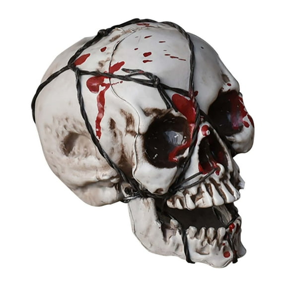 OAVQHLG3B Plastic Skull Heads Halloween Skull Decoration