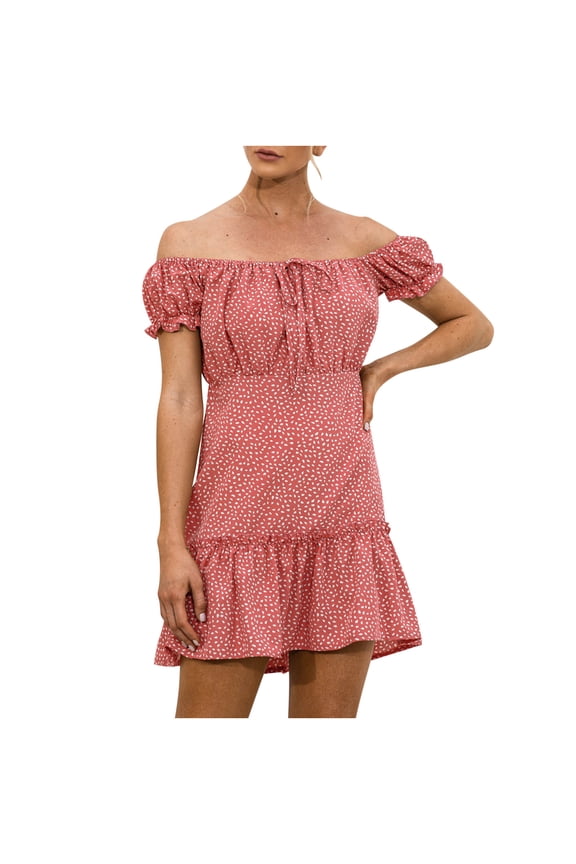 Plus Size Tops for Women Summer Casual Casual One Shoulder Short Sleeve Ruffle Patchwork Dress