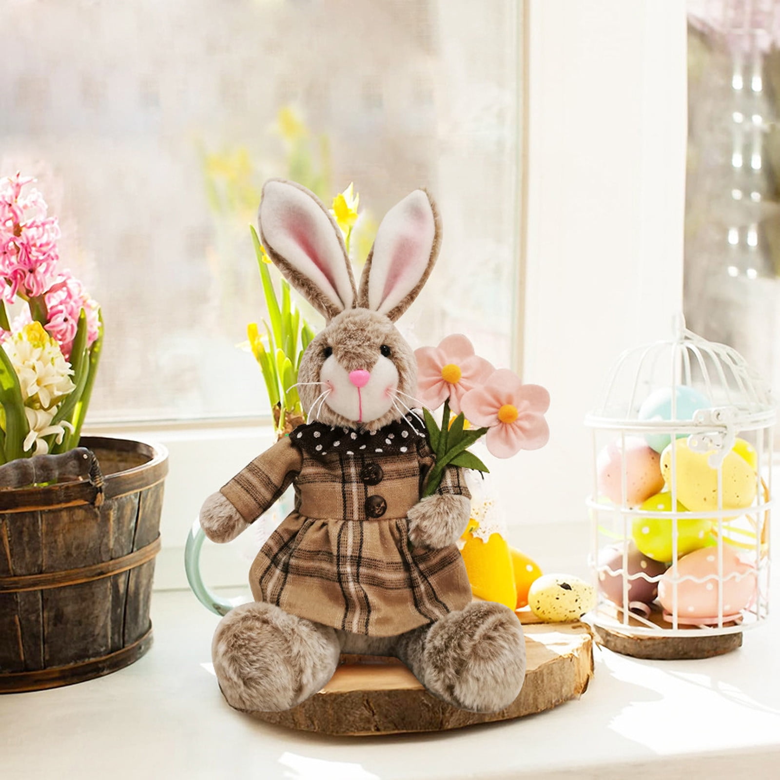 OAVQHLG3B Plush Easter Bunny, Handmade Huggable Rabbits Couple, Easter ...