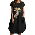thumbnail image 1 of OAVQHLG3B Pocket Crewneck Giraffe Dress for Women Straight Short Sleeve Midi Dresses Beach Dress Summer Women Vestidos Vestir, 1 of 4