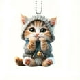 thumbnail image 1 of Clearance! Rear View Car Mirror Hanging Accessories, Cute Cat Plush Car Rearview Mirror Christmas Ornament Cute Cat Charm Keychains Pendant Ornament Keyring Backpack Decoration for Women Girls, 1 of 7