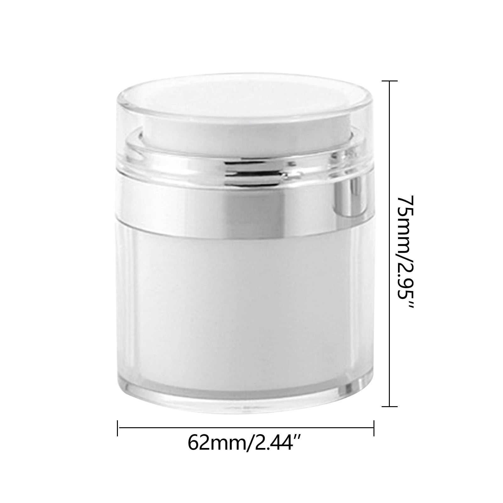 OAVQHLG3B Refillable Cosmetic Containers,Airless Pump Jars,Empty Acrylic  Makeup Cosmetic Jar Containers with Pump,Travel Lotion Jar With Lid for  Thick Moisturizer, Cream