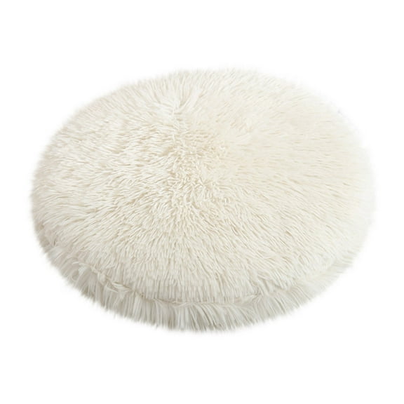 OAVQHLG3B Round Dog Bed Cat Pet Bed Super Soft Long Plush Winter Warm Puppy House Fluffy Pet Sleeping Basket Cushion Dog Supplies