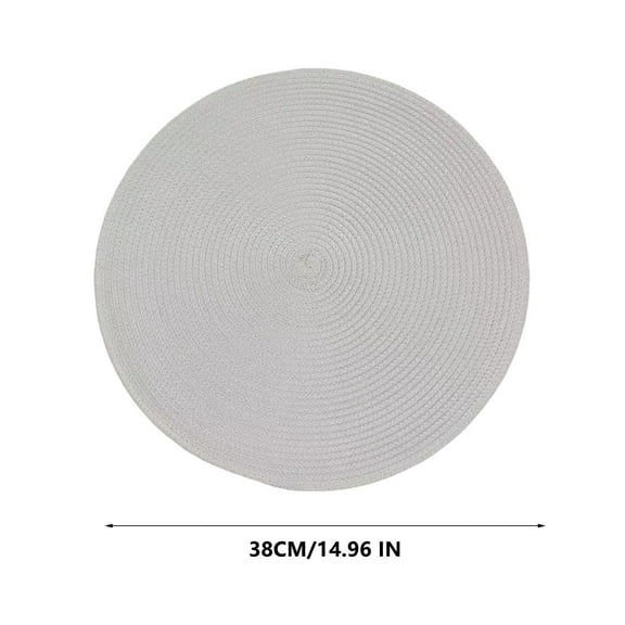 OAVQHLG3B Round Placemats , Cotton Rope Thick Place Mats, Heat Resistant Woven Table Mats, Hot Pads for Kitchen, 15 Inches Braided Placemat for Farmhouse and Kitchen Table Decor
