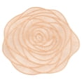 thumbnail image 1 of OAVQHLG3B Round Rose Gold Placemats, Rose Flower Shaped Place Mats Pressed Vinyl Elegant Tablemats Kitchen Table Setting Decorative Fall Placemat for Wedding Holiday Dining Table, 1 of 6