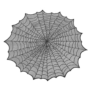 OAVQHLG3B Round Tablecloth Lace Spider Web Halloween Tablecloth 50 " Round Table Topper for Halloween Table Decorations