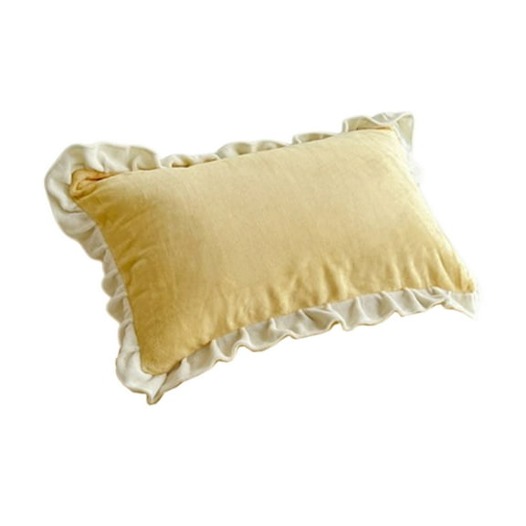 OAVQHLG3B Ruffle King Size Pillow Covers, Washed Cotton Envelope Closure Country Decorative Bed Pillow Shams( 19x29 inches)