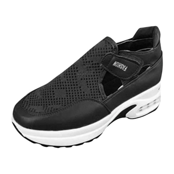 OAVQHLG3B Sandals for Women Casual Single Shoes Women's Flat-bottomed Thick-soled Flying Woven Old Shoes Sneakers