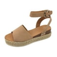 thumbnail image 1 of OAVQHLG3B Woman Summer Sandals Open Toe Casual Platform Wedge Paltform Sandals Shoes Casual Canvas Shoes, 1 of 8