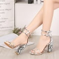 thumbnail image 1 of OAVQHLG3B Sandals for Women Clearance Fashion Women Slip-finger Buckle High Heels Thick Heel Single Shoes Sandals, 1 of 6