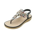 thumbnail image 1 of OAVQHLG3B Women's Shoes Bohemian Colored Diamonds Low-heeled Casual Comfortable Wear-resistant Sandals, 1 of 7