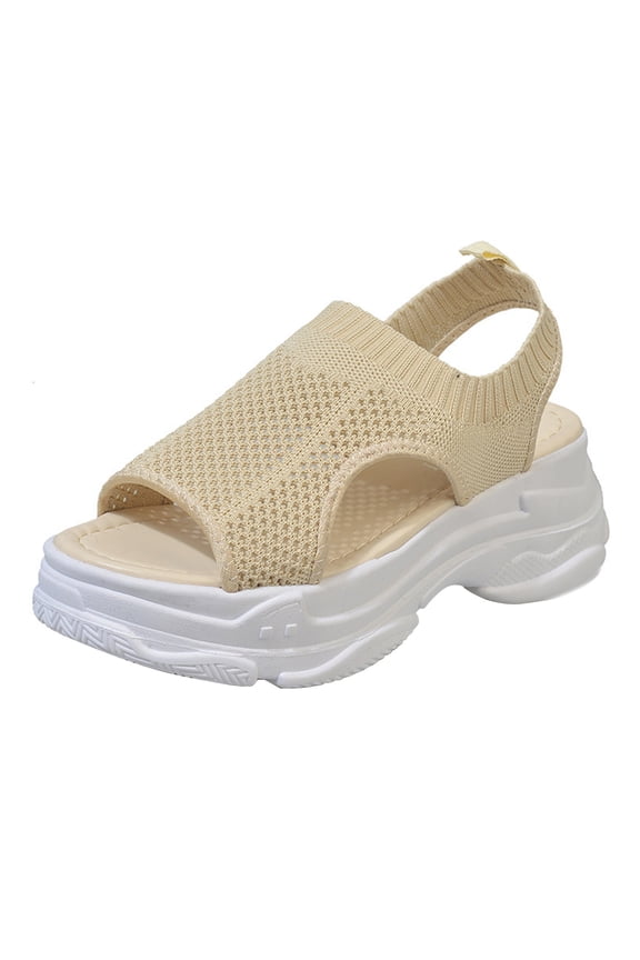 Sandals for Women Fashion Women's Breathable Sandals Casual Sponge Cake Bottom Fish Mouth Sandals