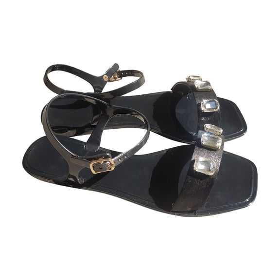 OAVQHLG3B Sandals for Women Under $10 Summer Sandals For Women Flat Slip On Sandals Crystal Roman Shoes Open Toe Casual Sandals