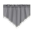 thumbnail image 1 of OAVQHLG3B Short Tier Curtains, Solid Color Rod Pocket Window Panel, Light Filtering, for Kitchen, Caf茅, Bathroom, 1 of 7