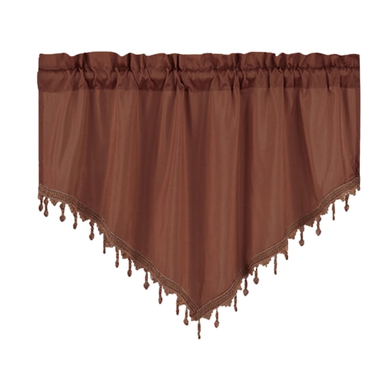 OAVQHLG3B Short Tier Curtains, Solid Color Rod Pocket Window Panel, Light Filtering, for Kitchen, Caf茅, Bathroom
