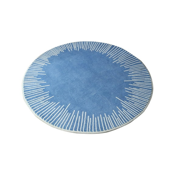 OAVQHLG3B Small Round Rugs, Washable 24 inch Vintage Non-Slip Circle Rug with Rubber Backing Foldable Low Pile Design for Living Room Bedroom