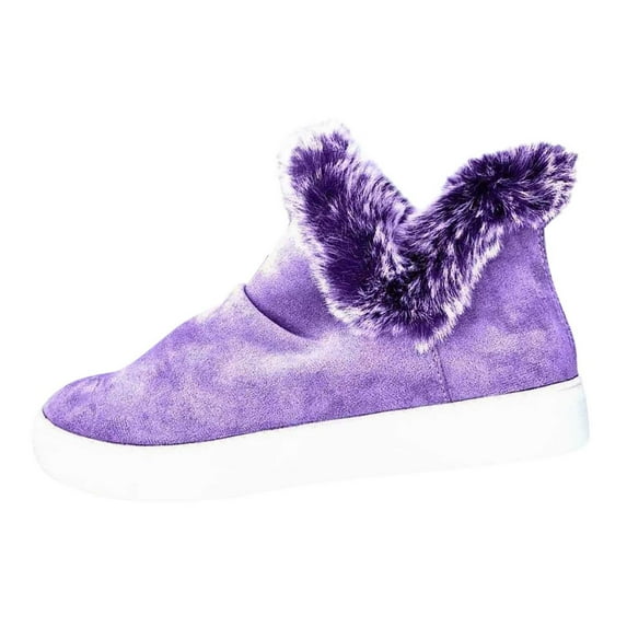 OAVQHLG3B Snow Boots for Women, Women Winter Solid Color Keep Warm Ankle Boots Plus Velvet Boot Flat Snow Boots