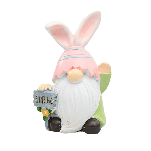 OAVQHLG3B Spring Easter Gnomes Table Decorations, Light Up Easter Tree Bunny Tree Decorations, Cute Tabletop Ceramic Tree Gnomes Decorations Easter Gifts for Indoor Spring Home Office Decor