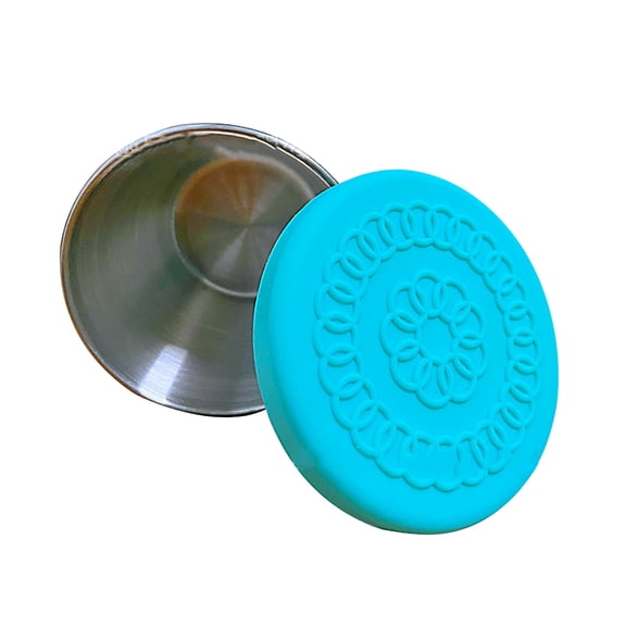 OAVQHLG3B Stainless Steel Condiment Containers with Leakproof Silicone Lids Mini Metal Sauce Cups Food-grade Silicone, BPA Free