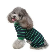 OAVQHLG3B Striped Dog Pajamas, Dog Clothes for Small Dogs Girl Boy, Puppy Onesie with Feet, Pet Christmas Outfit
