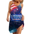 thumbnail image 1 of OAVQHLG3B Summer Dress for Women 4th of July Outfits for Women Casual Round Neck Leisure And Entertainment Sling Digital Print Mini Dress, 1 of 5