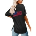 thumbnail image 1 of OAVQHLG3B Summer Tops for Women 4th of July Outfits for Women Patriotic ShirtsWomen's Casual Fashion Summer Round-Neck Slit T-Shirt Printed Loose Short Sleeve Tops Blouse, 1 of 4