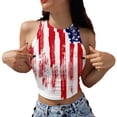 thumbnail image 1 of OAVQHLG3B Summer Tops for Women 4th of July Outfits for Women Patriotic ShirtsWomen Fashion Summer Top Cat Printing Round Neck Sleeveless Navel Short Vest, 1 of 5